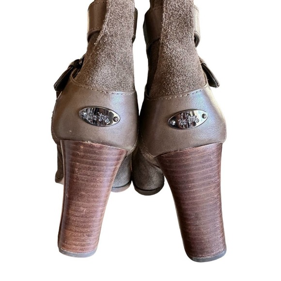 Coach Womans Alexandra Suede Mid Calf Heeled Boots Size 7.5B - Picture 4 of 6